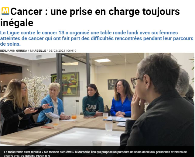 La Marseillaise : cancer : une prisse en charge toujours inégale - Table ronde femmes