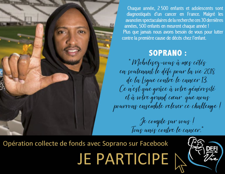 Opération Soprano / Défi pour la Vie sur Facebook : je participe >>