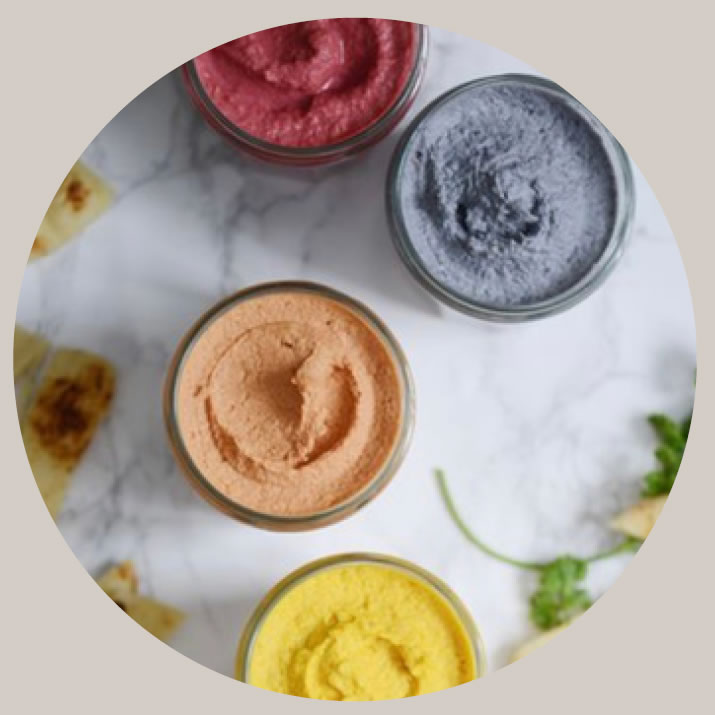 recette houmous colores